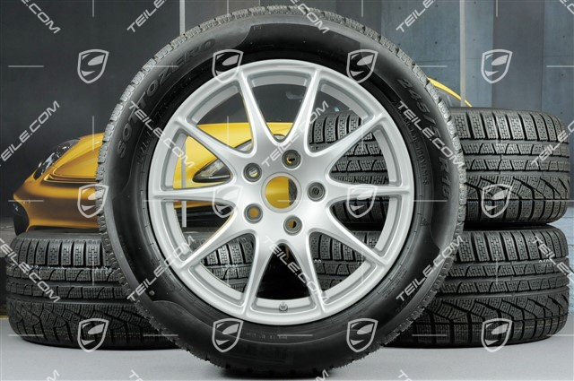 18" Panamera S, Winterräder Satz, 8J x 18 ET 59 + 9J x 18 ET 53 + Reifen Pirelli Sottozero II 245/50 R18 + 275/45 R18