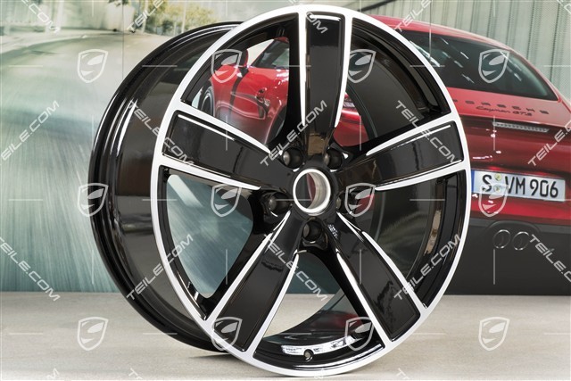 22" Cayenne Coupé Sport Classic Felgensatz, Felgen 10J x 22 ET48 + 11,5J x 22 ET52, schwarz hochglanz