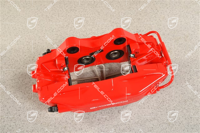 Fixed calliper without pads, Turbo / Carrera4S / Carrera2S, red, L
