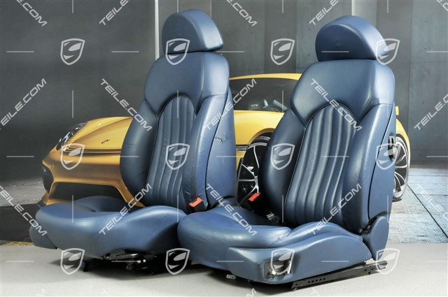 3200GT Seats, el. adjustable, leather, Navy blue, set (L+R)