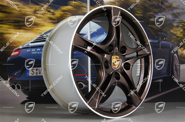 18" Komplet felg Cayman S II (Facelift), Macadamia metalic, 8 J x 18 ET 57 + 9 J x 18 ET 43