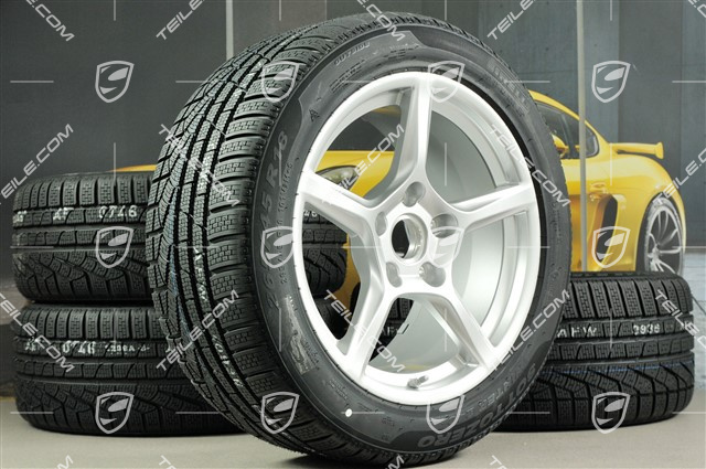 18" Boxster Winterräder Satz, Felgen 8J x 18 ET57 + 9,5J x 18 ET49, Pirelli Sottozero II Winterreifen 235/45 R18 + 265/45 R18