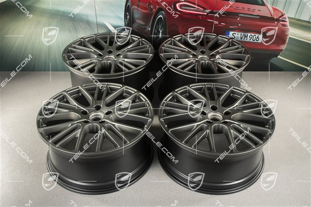 21" Komplet felg Panamera Exclusive Design Sport, 9,5J x 21 ET71 + 11,5J x 21 ET69, Platinum