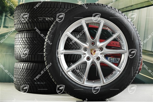 20" koła zimowe Cayenne COUPE Design, komplet, felgi 9J x 20 ET50 + 10,5J x 20 ET55 + opony zimowe Pirelli 255/55 R20 + 295/45 R20, z czujnikami ciśnienia