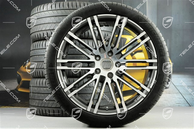 21" Turbo III Sommerräder Satz, Felgen 10J x 21 ET50 + NEUE Michelin Sommerreifen 295/35 R21, mit RDK-Sensoren