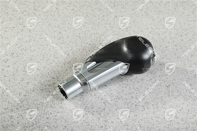 Wählhebel / Schaltknopf, Leder, PDK, Steingrau