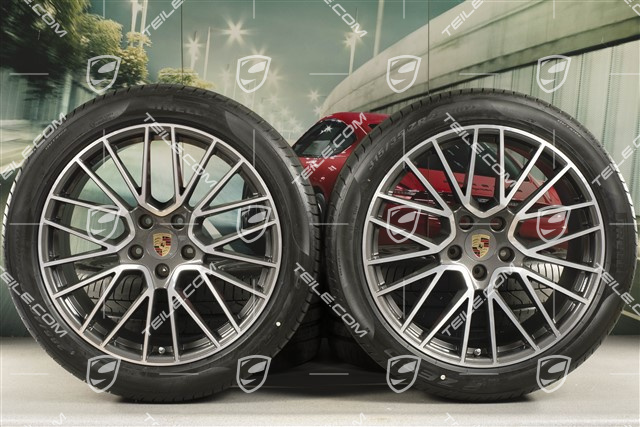 21" koła letnie Cayenne RS Spyder, komplet, felgi 9,5J x 21 ET46 + 11,0J x 21 ET49 + opony letnie Pirelli P Zero 285/40 R21 + 315/35 R21