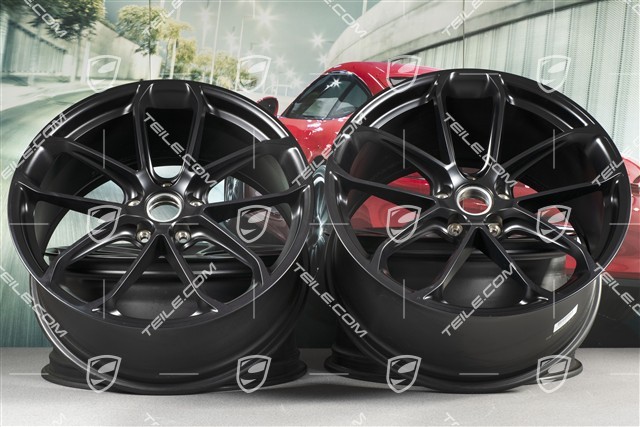 22" GT wheel rim set, 10.5J x 22 ET49 + 11.5J x 22 ET52, satin black semi-matt