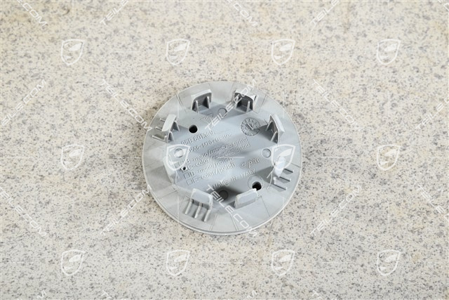 Hub cap, concave, coloured crest, RS Spyder, aluminium milling