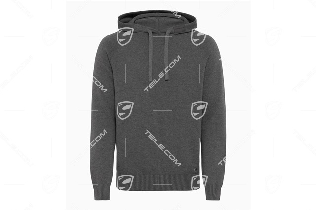 60Y 911 Knitted pullover with hood, grey, 60 Years of Porsche 911, unisex, XL