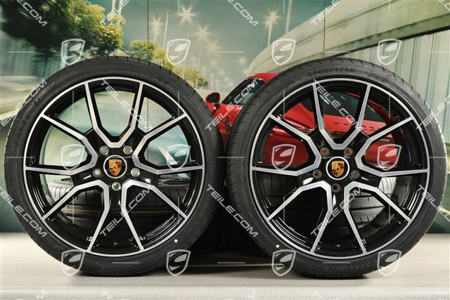 21" koła letnie RS Spyder Design, komplet, felgi 9,5J x 21 ET60 + 11,5J x 21 ET66 + NOWE opony letnie Goodyear 265/35 R21 + 305/30 R21