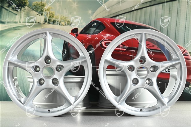 18-inch Carrera wheel set, 8J x 18 ET50 + 10J x 18 ET65