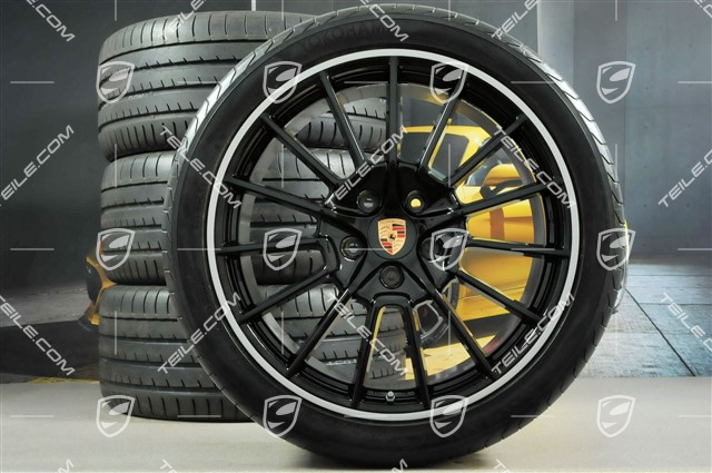 21" Komplet kół letnich, Cayenne SportPlus, felgi 10Jx21 ET50 + 10Jx21 ET45, opony 295/35 R21Y, czarne