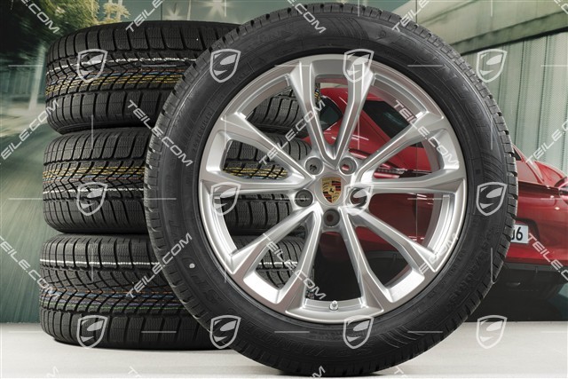 19" "Macan Design" koła zimowe komplet, felgi 8,5J x 19 ET21 + 9J x 19 ET21 + NOWE opony zimowe Dunlop SP Winter Sport 4D 235/55 R19 + 255/50 R19, z czujnikami ciśnienia RDK