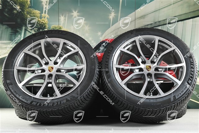 21-inch Cayenne COUPE Exclusive Design winter wheel set, rims 9,5J x 21 ET46 + 11,0J x 21 ET49 + Michelin Pilot Alpin 5 SUV winter tyres 285/45 R21 + 305/40 R21, with TPMS