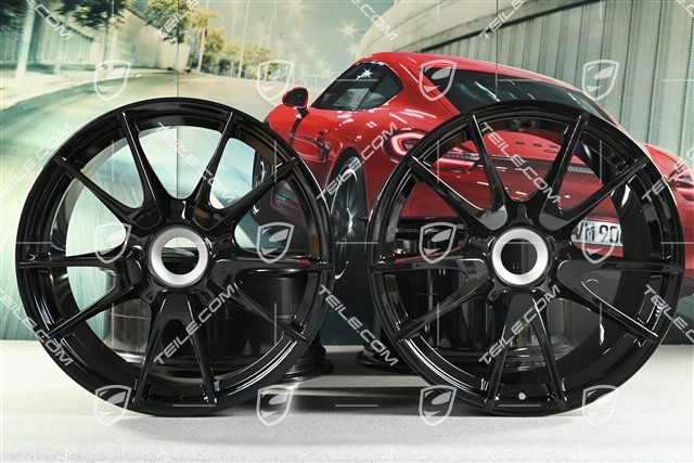 19-inch GT3 II RS 4.0 / GT2 RS wheel set, black, front 9J x 19 ET47+ rear 12J x 19 ET48