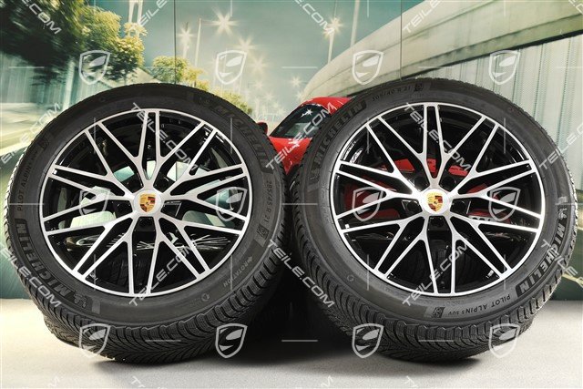 21-inch RS Spyder Design winter wheel set, rims 9,5J x 21 ET46 + 11,0J x 21 ET58 + NEW Michelin winter tyres 285/45 R21 + 305/40 R21, with TPMS, black high gloss