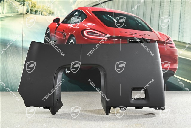 Dolna część konsoli rozdzielczej obudowa kolumny kierowniczej, skórzana, czarna