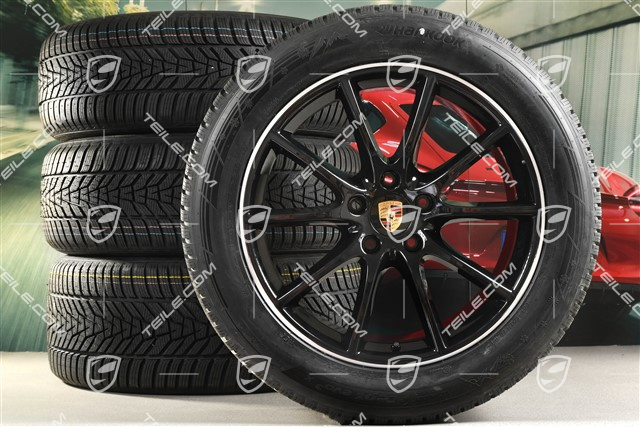 20-inch Cayenne COUPE Design winter wheel set, rims 9J x 20 ET50 + 10,5J x 20 ET55 + Hankook winter tyres 255/55 R20 + 295/45 R20, with TPMS, black high gloss