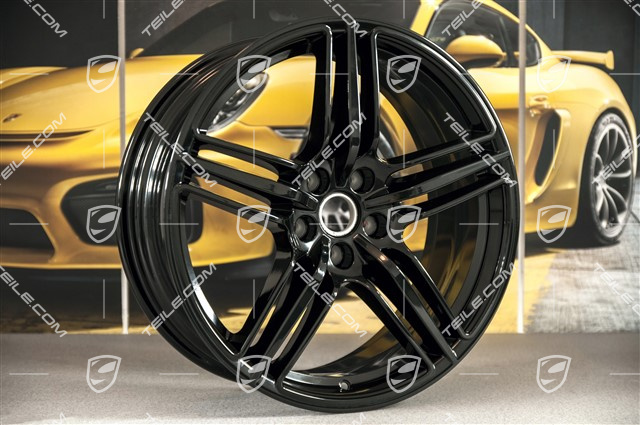 19" Komplet felg Macan Design, 8J x 19 ET21 + 9J x 19 ET21, czarny wysoki połysk