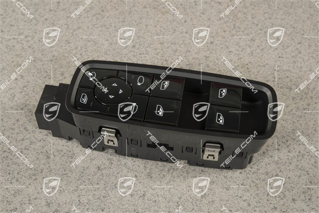 Power windows switch, Drivers side, Black matte