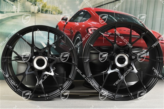 20"+21" GT3RS Felgen Satz, 10J x 20 ET45 + 13J x 21 ET31, schwarz seidenmatt