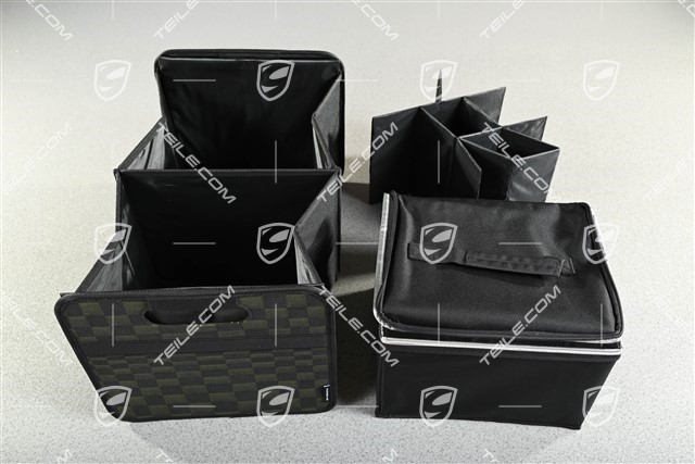 Foldable Luggage compartment box, Pasha Black / Olive Neo incl. Bottle insert + Cooler bag