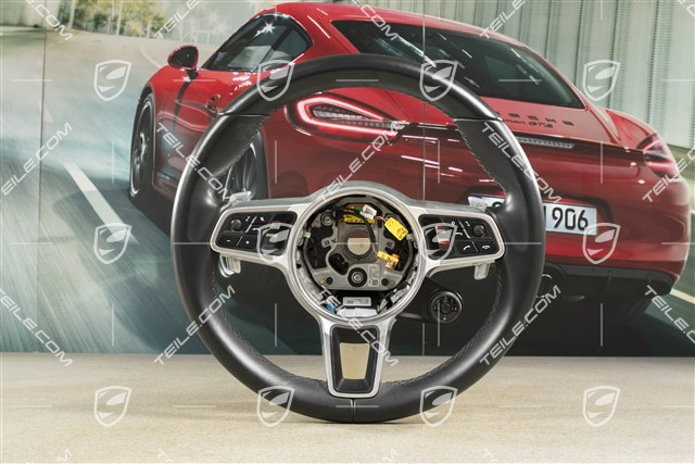 Multifunction steering wheel, PDK, Sport Chrono Plus, Black