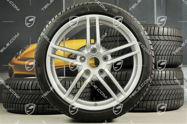 19" Komplet kół zimowych Carrera, 8,5J x 19 ET54 + 11J x 19 ET69 + NOWE opony zimowe Continental 235/40 R19 + 285/35 R19, z czujnikami ciśnienia RDK