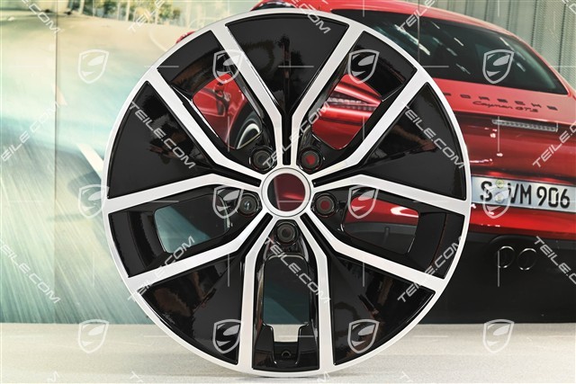 21-inch wheel rim Aero Design 9J x 21 ET56, black high gloss + glossy surface