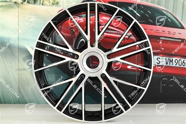21" Felge Panamera Turbo S, 9,5J x 21 ET71, schwarz hochglanz