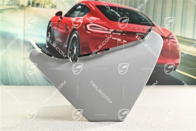 Centre console, Lateral cover, Leatherette, Steel grey, L