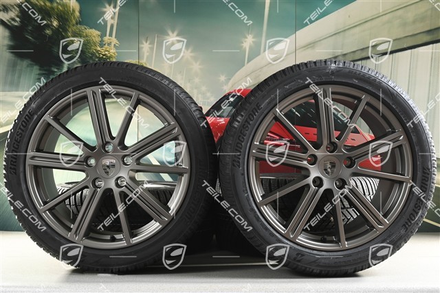 20-inch Panamera Turbo Winter wheel set, wheel rims 9,5J x 20 ET71 + 10,5J x 20 ET71 + Bridgestone winter tyres 275/40 R20 + 315/35 R20, Turbonite