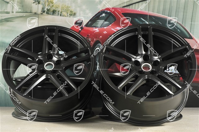 20-inch wheel rim set "Macan Turbo", 9J x 20 ET26 + 10J x 20 ET19, CMS, black satin mat