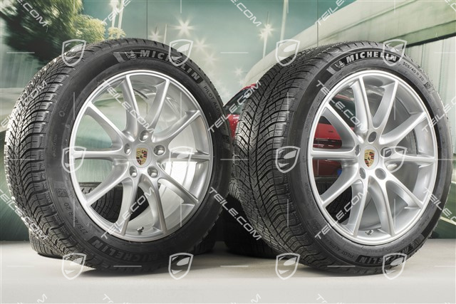 20" koła zimowe Cayenne Design, komplet, felgi 9J x 20 ET50 + 10,5J x 20 ET64 + NOWE opony zimowe Michelin 275/45 R20 + 305/40 R20, z czujnikami ciśnienia