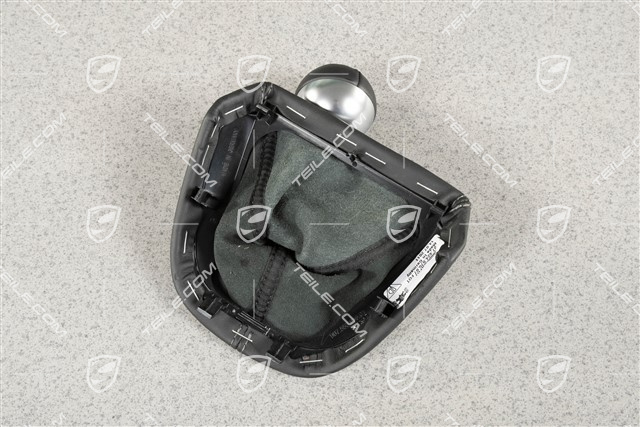 Shift lever / gearshift knob, Black, Leather, Cayman R