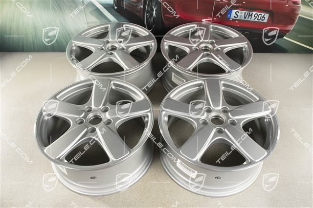 19-inch wheel rim set Cayenne Sport Classic II, 8,5J x 19 ET59, GT Silver Metallic