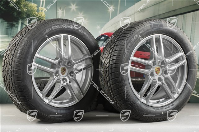 19" koła zimowe, komplet "Cayenne Turbo IV" facelift 2014->, felgi 8,5J x 19 ET59 + opony zimowe Dunlop 265/50 R19, z czujnikami ciśnienia, DOT 15
