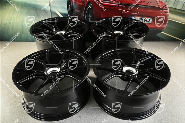 20+21 -inch GT3 wheel rim set, 9,5J x 20 ET46 + 12J x 21 ET45, black satin mat