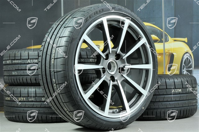 20" Carrera Classic koła letnie komplet, felgi 8J x 20 ET57 + 10J x 20 ET45 + opony letnie Pirelli 235/35 ZR20 + 265/35 ZR20, z czujnikami ciśnienia