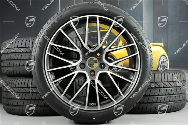 21" koła letnie Cayenne RS Spyder, komplet, felgi 9,5J x 21 ET46 + 11,0J x 21 ET49 + opony letnie Pirelli P Zero 285/40 R21 + 315/35 R21