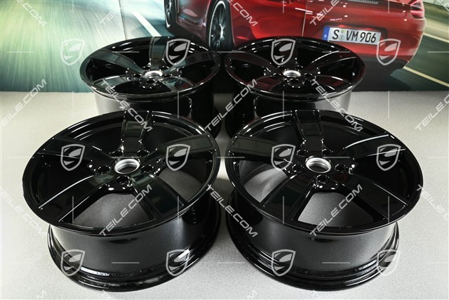 20-inch wheel rim set Carrera Sport, 8,5J x 20 ET57 + 10,5J x 20 ET51, black high gloss