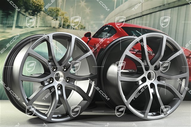 21" Felgensatz Cayenne Exclusive Design, 11J x 21 ET49 + 9,5J x 21 ET46, für den Cayenne Coupé, vesuvgrau
