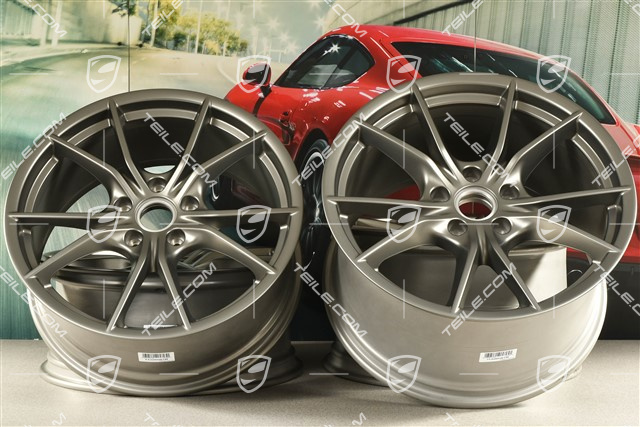 20" Felgensatz Carrera S IV, 8,5J x 20 ET49 + 11J x 20 ET56, für Winterbetrieb, C4/C4S/GTS, Platinum-Seidenmatt