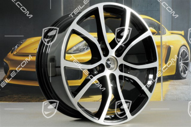 21" Komplet felg Cayenne Exclusive Design, 11J x 21 ET58 + 9,5J x 21 ET46, czarny wysoki połysk