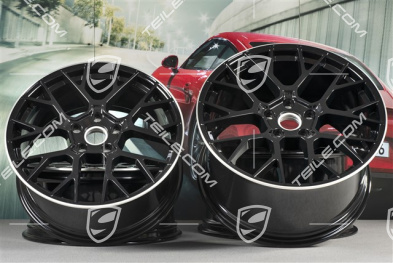20+21" Komplet felg RS Spyder, felgi: przednie 8,5J x 20 ET53 + tylne 11,5J x 21 ET67, czarny wysoki połysk