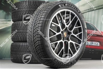 20" "RS Spyder Design" koła zimowe, komplet, felgi 9J x 20 ET26 + 10J x 20 ET19, opony zimowe Michelin Pilot Alpin 5 SUV 265/45 R20 + 295/40 R20, z czujnikami ciśnienia, czarny wysoki połysk