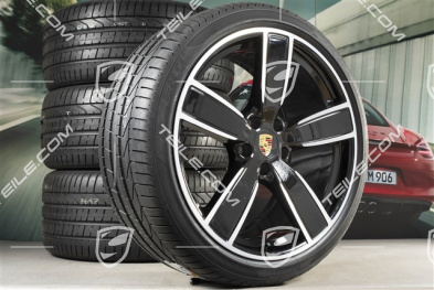 22-inch summer wheel set Sport Classic, rims 10J x 22 ET48 + 11,5J x 22 ET61 + Pirelli summer tyres 285/35 ZR22 + 315/30 ZR22, black high gloss, with TPM