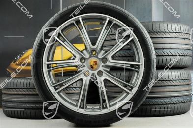 21" Panamera Exclusive Design Sommerräder, Felgen 9,5J x 21 ET71 + 11,5J x 21 ET69 + NEUE Continental Sommerreifen 275/35 ZR21 + 315/30 ZR21, mit RDK-Sensoren