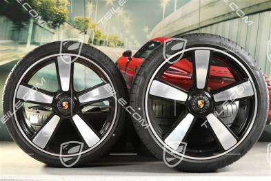 20-inch + 21-inch Sport Classic summer wheel set, rims 9,5J x 20 ET44 + 12J x 21 ET70 + NEW Pirelli summer tyres 255/35 R20 + 315/30 R21, black high gloss